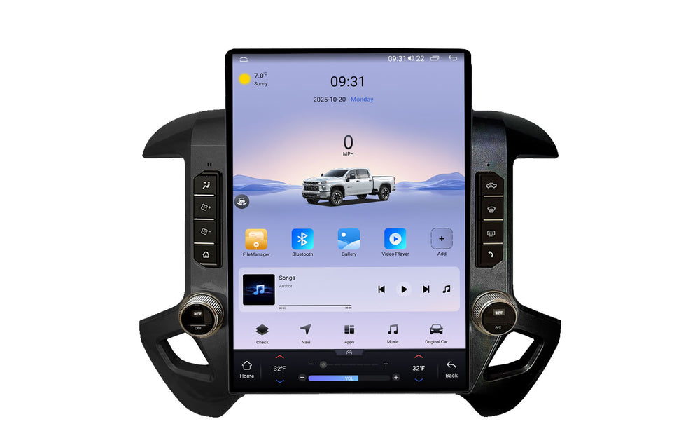 V7 Pro Dual 15-Inch Vertical Screen Replacement for GMC Sierra 1500 / 2500HD 2014-2018